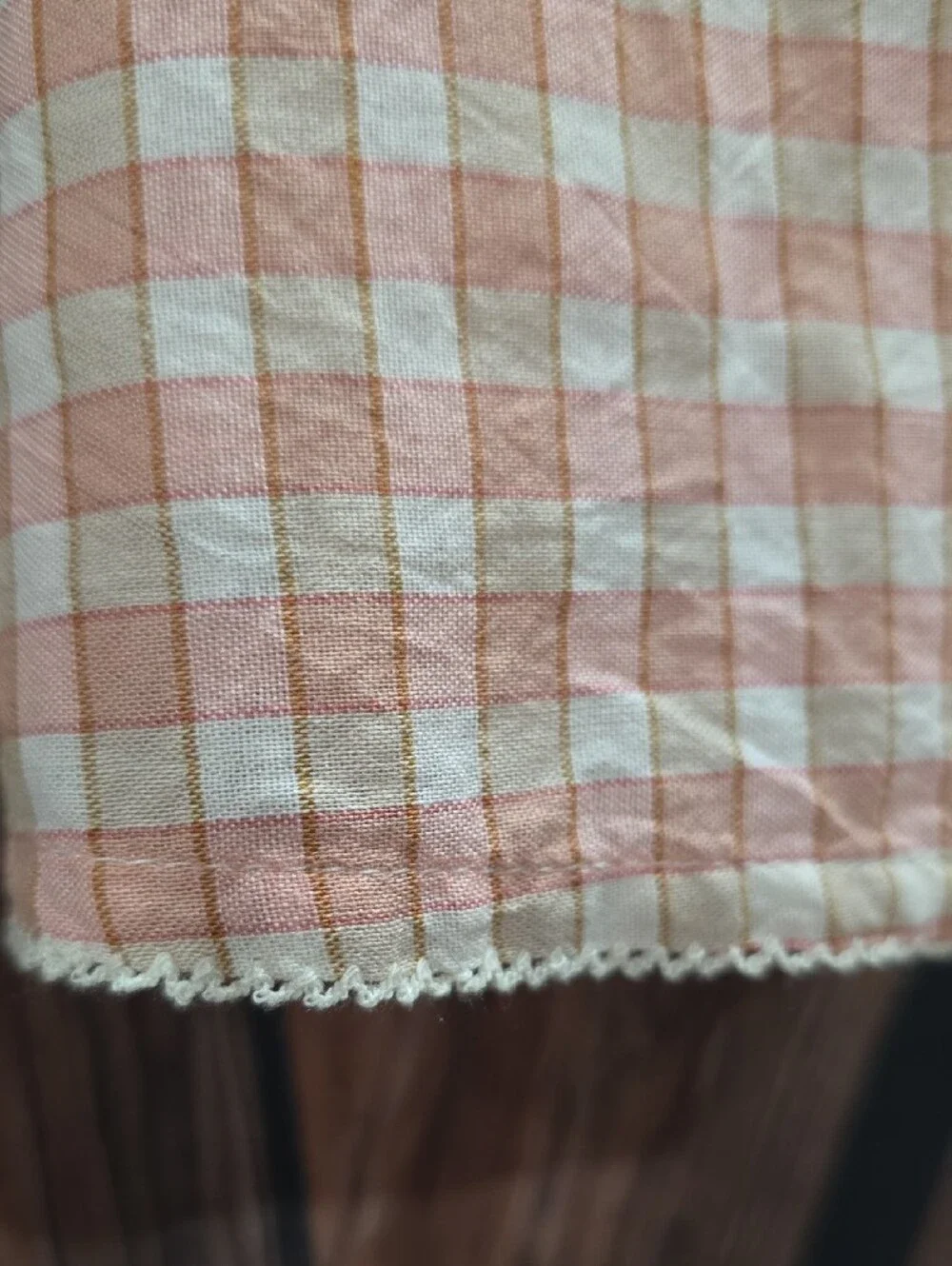 Old Navy Pink Plaid Gingham Short Sleeve Peasant Top